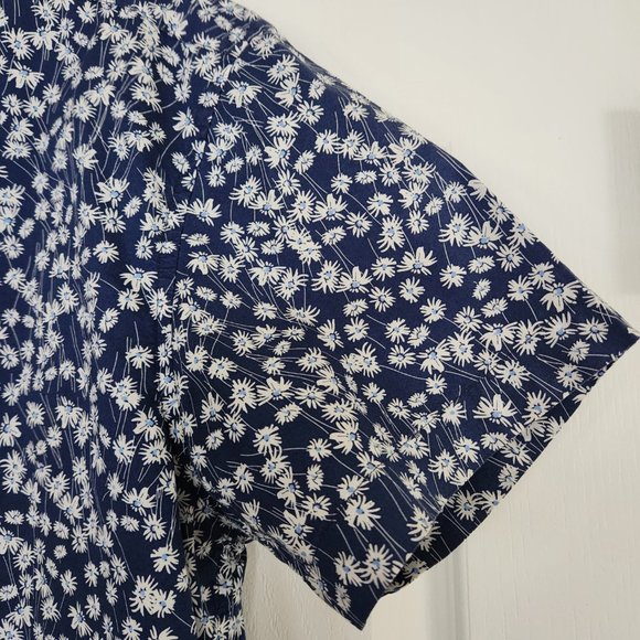 Men's Bonobos Tailored Fit Button Down Short Sleeve Shirt Blue Floral Size Large - Picture 6 of 10